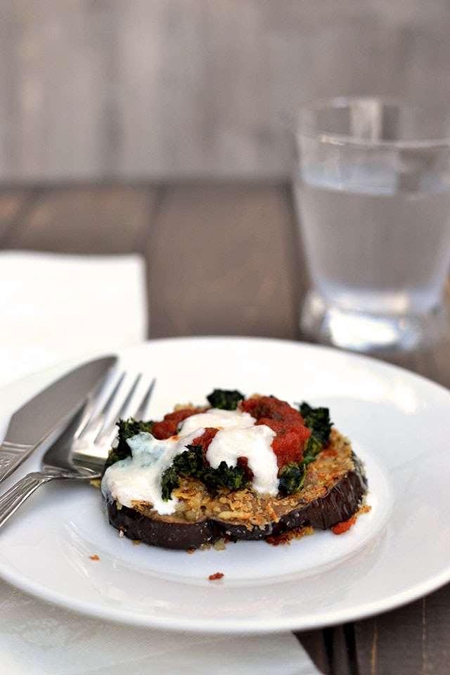 Eggplant Parmesan with Creamed Spinach