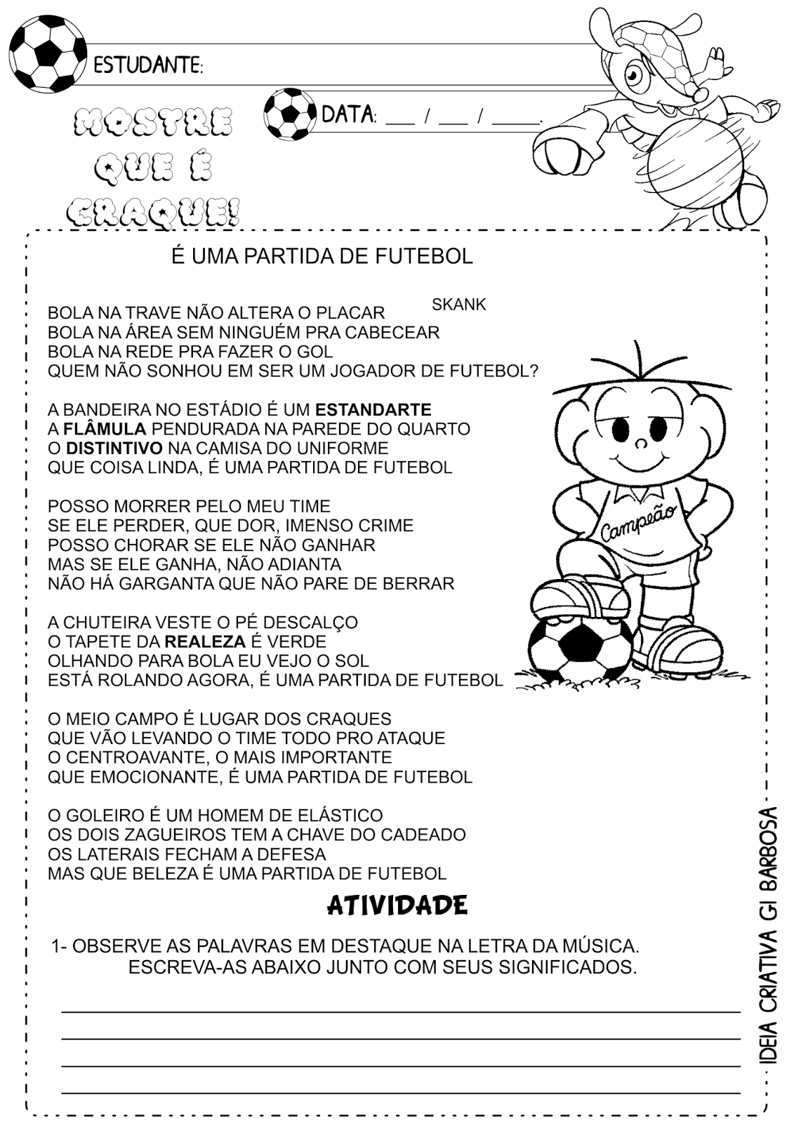 Suficiente Texto Infantil Sobre Futebol LM18 - Ivango