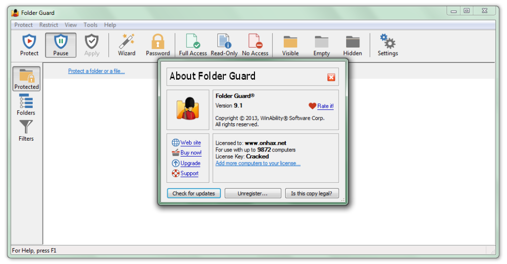 Folder guard. Crack folder.