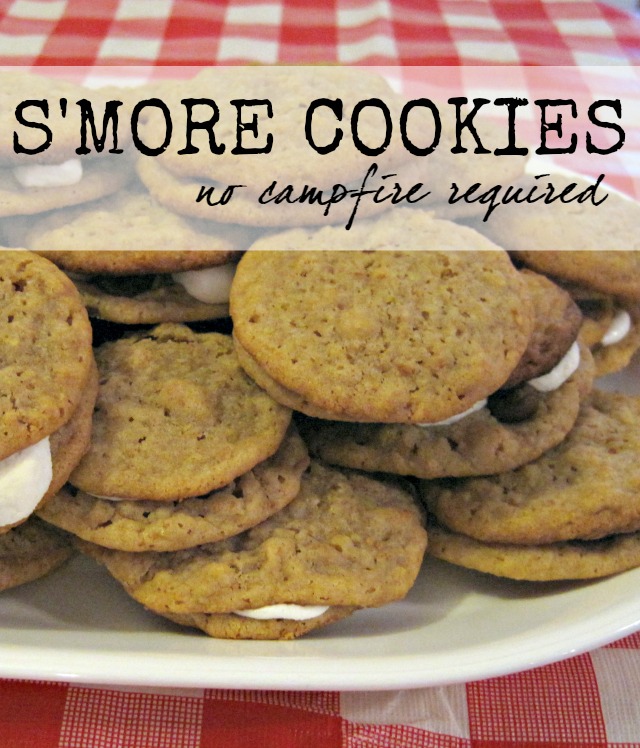S'More Cookies graham cracker cookie marshmallow chocolate camping dessert treat summertime