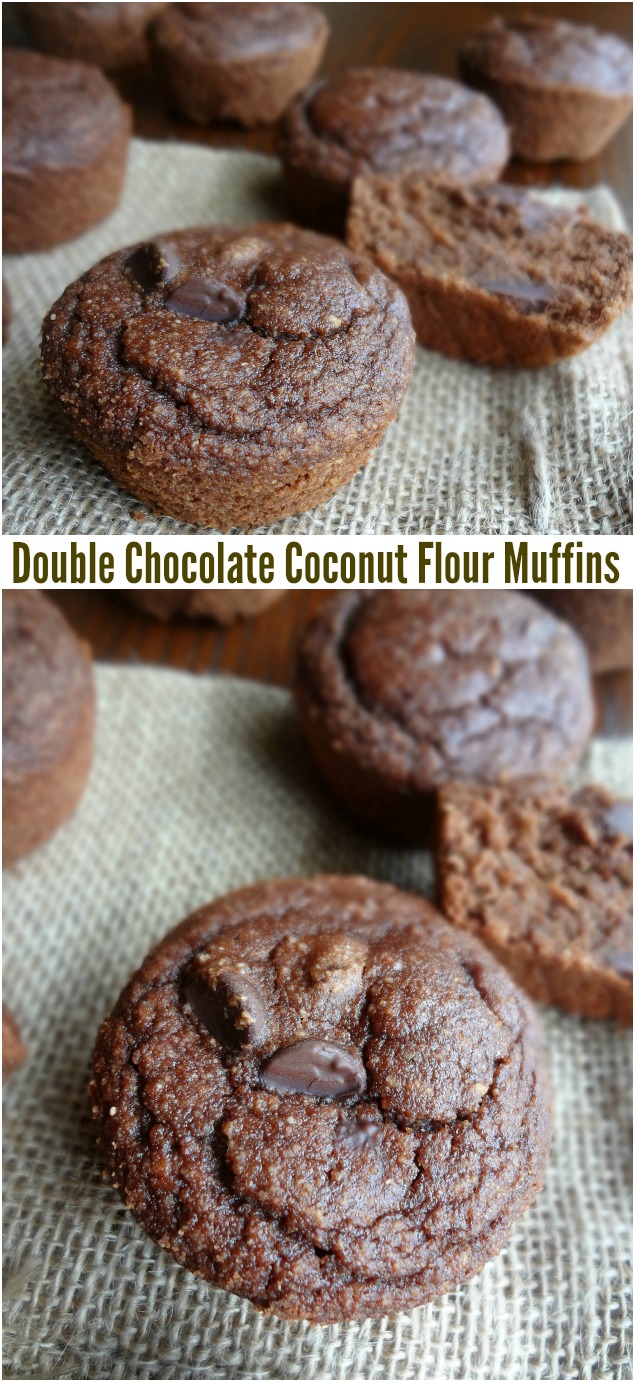 Double Chocolate Coconut Flour Muffins {Gluten-free, Dairy free, Paleo, Low fat} Double Chocolate Coconut Flour Muffins {Gluten-free, Dairy free, Paleo, Low fat}