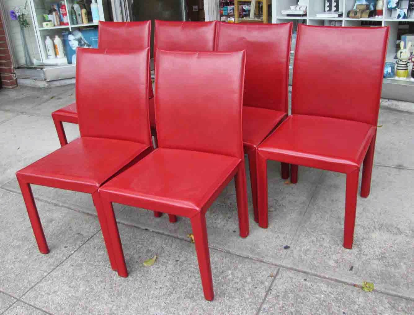 UHURU FURNITURE & COLLECTIBLES SOLD **REDUCED** Set of 4 Red Dining