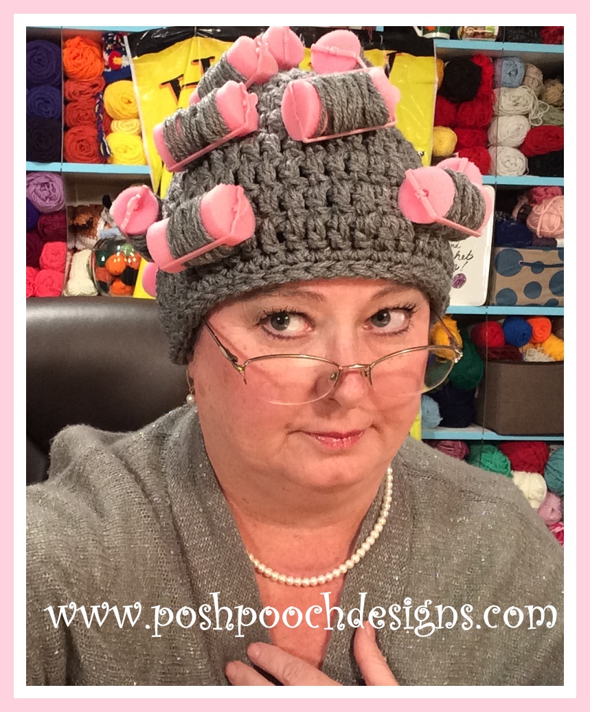 Posh Pooch Designs Oma's Curlers Hat Crochet Pattern Posh Pooch Designs