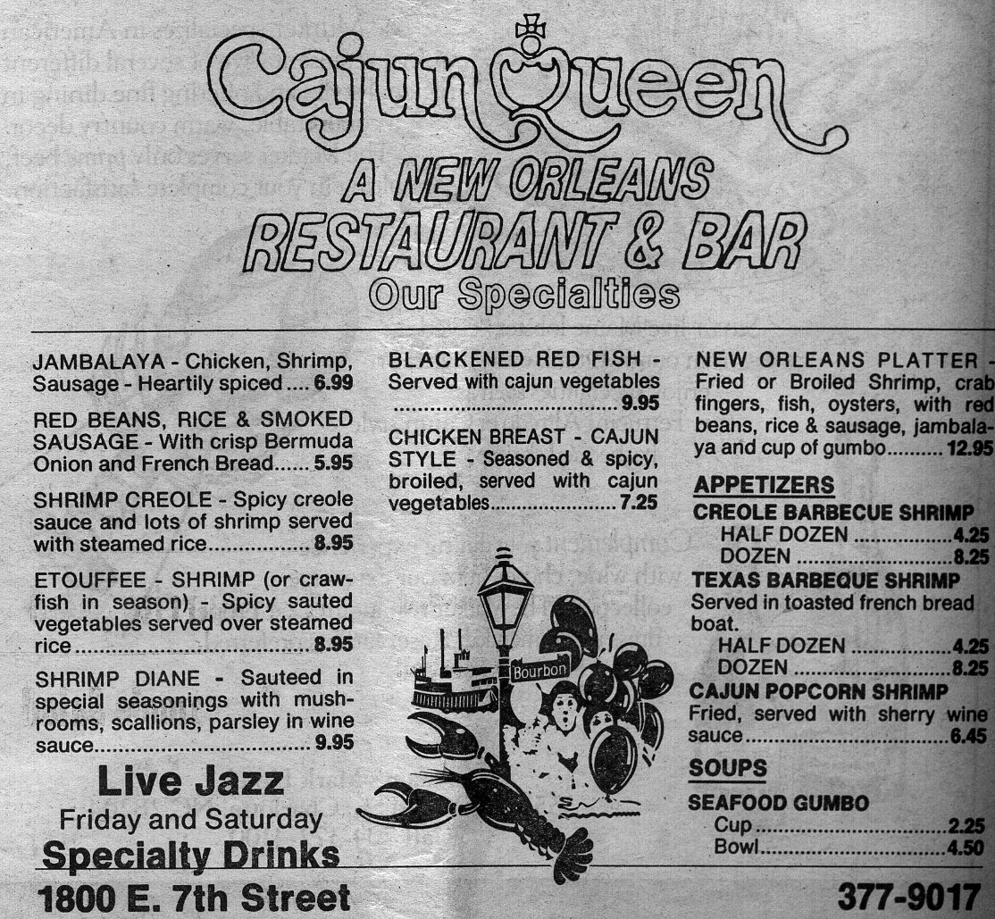 CHARLOTTE EATS Cajun Queen 1985