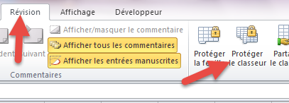 Révision - proteger le classeur