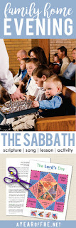 A Year of FHE // a Family Home Evening for young kids about the importance of making the Sabbath day a special day. Includes a song, scripture, lesson and activity. #lds #fhe #sabbath #hisday
