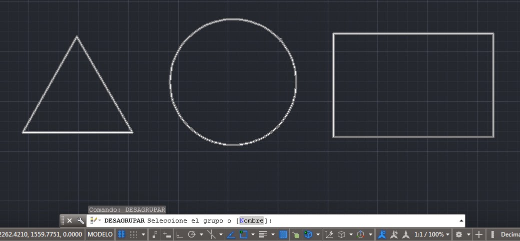 Geometría de los objetos básicos y compuestos en AutoCAD