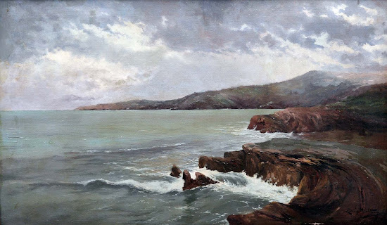 Paisaje costero asturiano Paisaje costero asturiano, Juan Martínez Abades, Pintor español, Paisajes de Juan Martínez Abades, Pintor Martínez Abades, Pintores españoles, Pintores Asturianos, Martínez Abades
