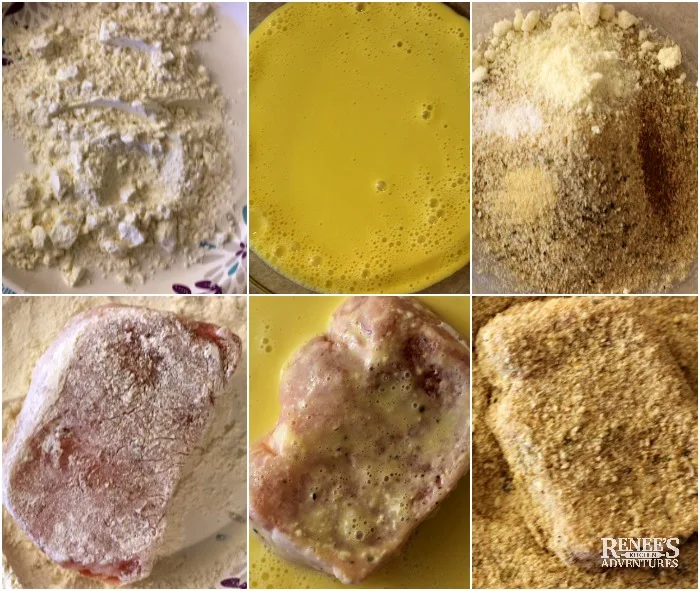 Picture tutorial on breading pork chops