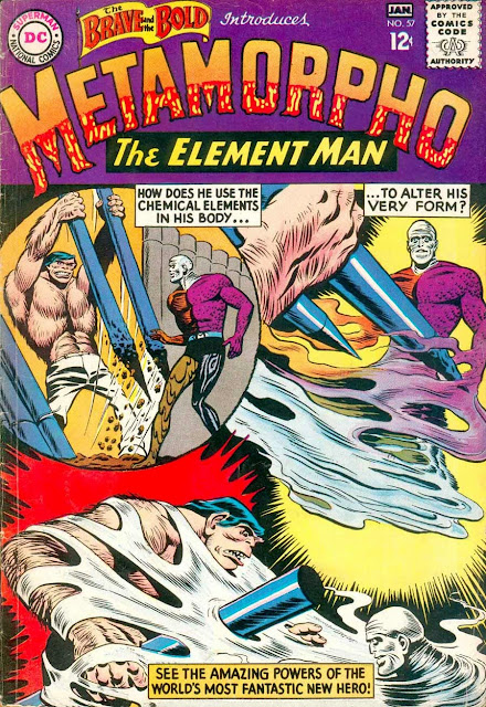 Brave and the Bold v1 #57, 1965 dc silver age comic book cover - 1st Metamorpho Brave and the Bold v1 #57, 1965 dc silver age comic book cover - 1st Metamorpho