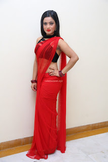 Aasma Syed in Red Saree Sleeveless Black Choli Spicy Pics ~  Exclusive Celebrities Galleries 005
