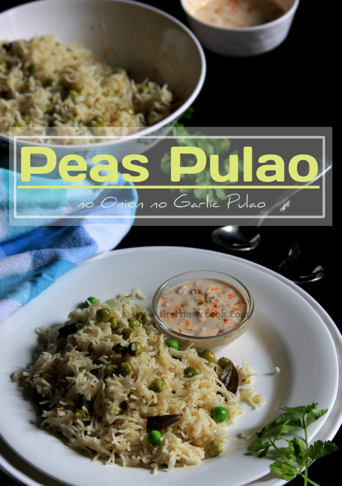 First Timer Cook Peas Pulao (no onion & no garlic)