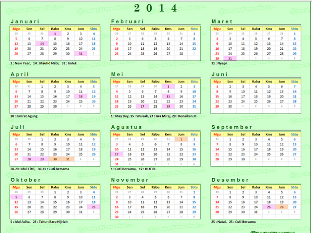 Download Master Kalender Tahun 2014