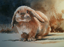 fur watercolor painting bunny fine field class demonstration demo college glennda