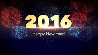 2016 new year greeting on black wallpaper