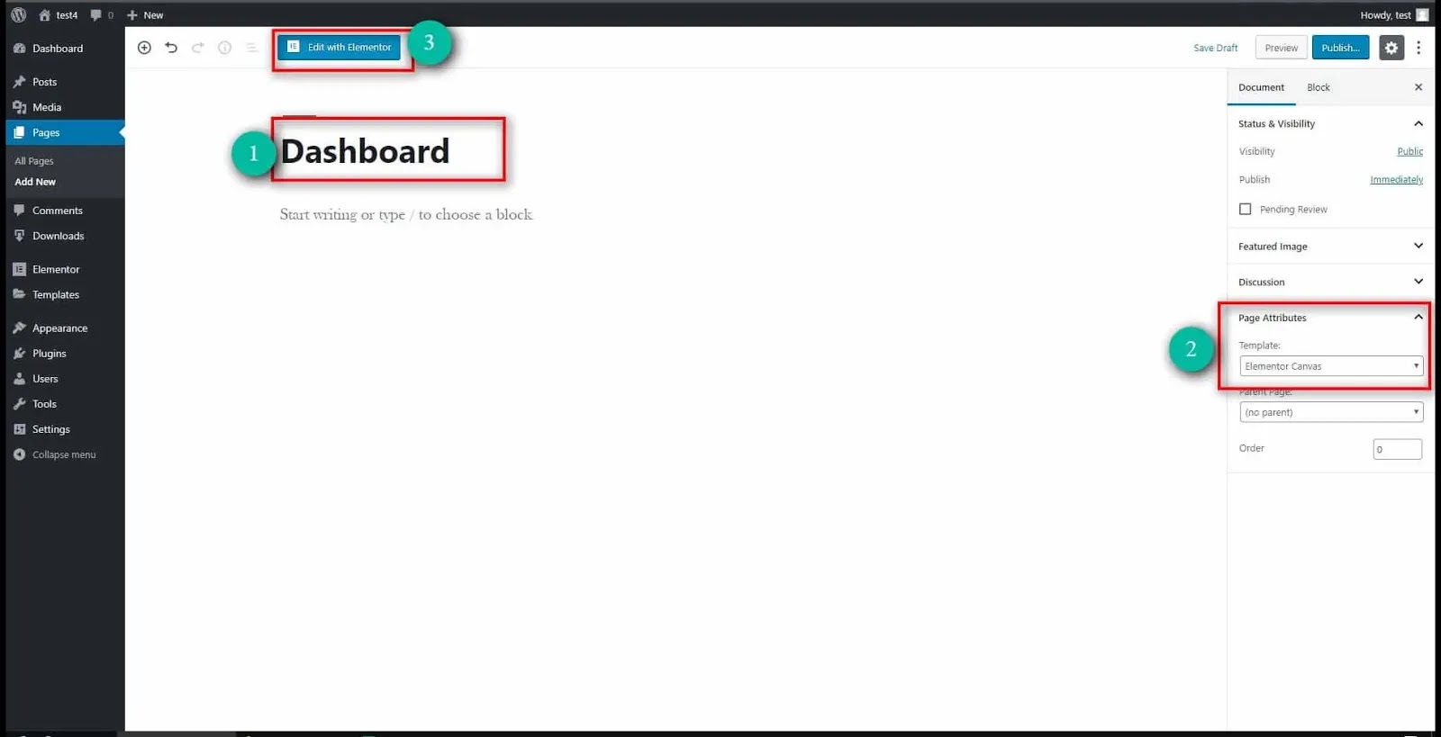 name title to the current page