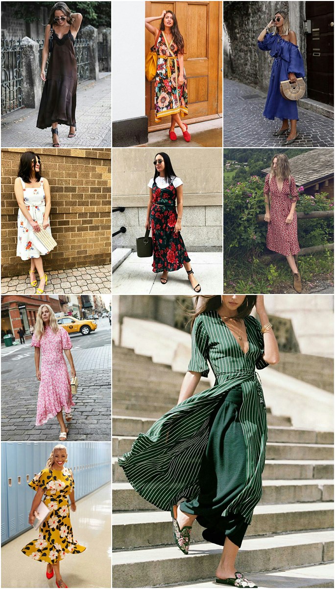 Looks fresquinhos de verão com vestido midi para trabalhar Looks de verão com vestido midi