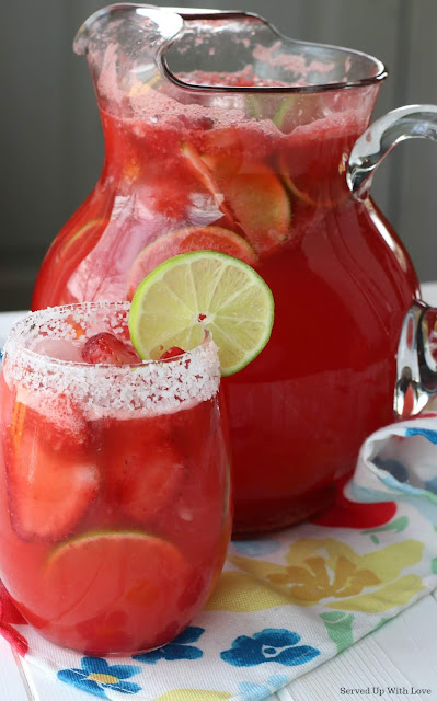 Pitcher of Strawberry Margarita Punch