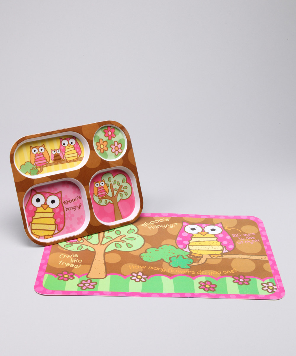 cute hoots Stephen Joseph Owl Placemat & Tray on