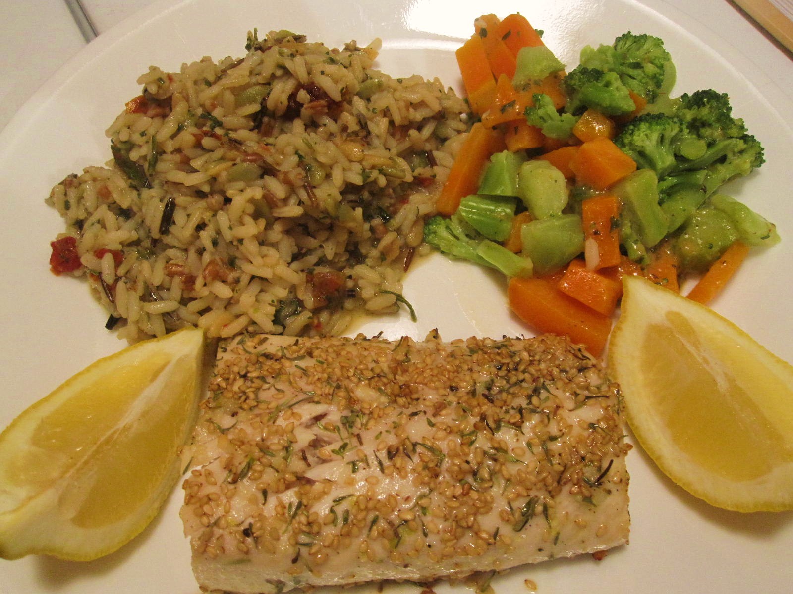 Maggie MealTime Thyme & Sesame Crusted Mahi Mahi