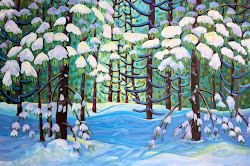 winter paintings landscape acrylic canvas fine mystic tina x36 woodlands