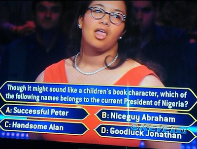 goodluck jonathan who wants to be a millionaire