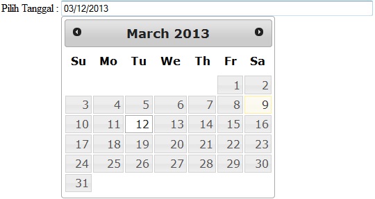 Memasukkan JQuery Kalender di PHP  TopFirst Blog