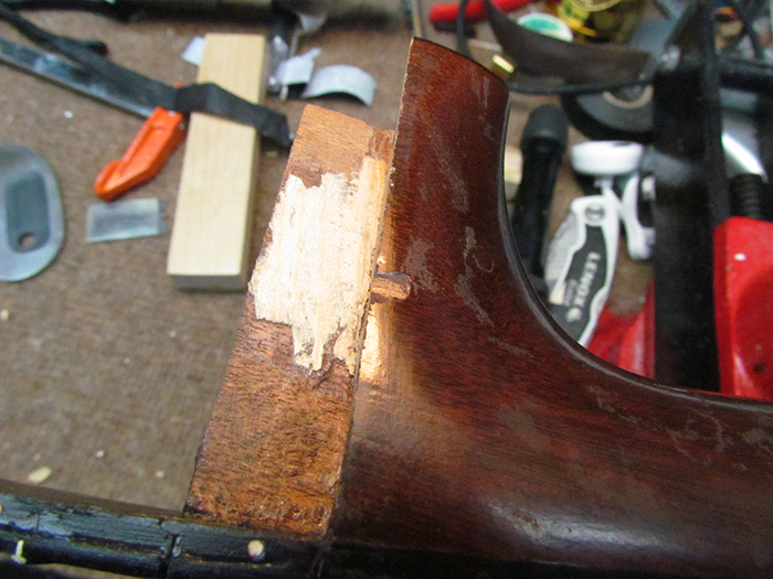 Shimming Guitar Neck Dovetail and Finish Chip Repair 1931 Martin 018T