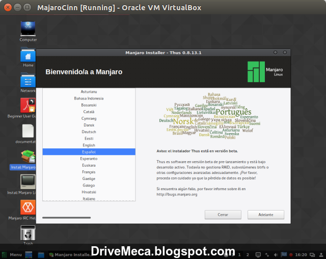 DriveMeca instalando Linux Manjaro Cinnamon paso a paso DriveMeca instalando Linux Manjaro Cinnamon paso a paso