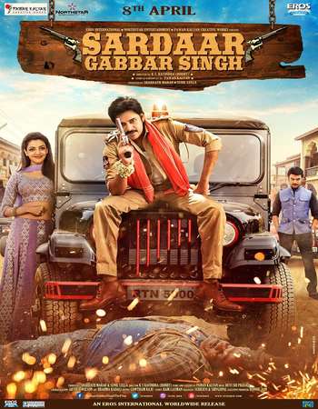 Poster Of Sardaar Gabbar Singh 2016 Dual Audio 720p HDRip [Hindi - Telugu] Free Download Watch Online Worldfree4u