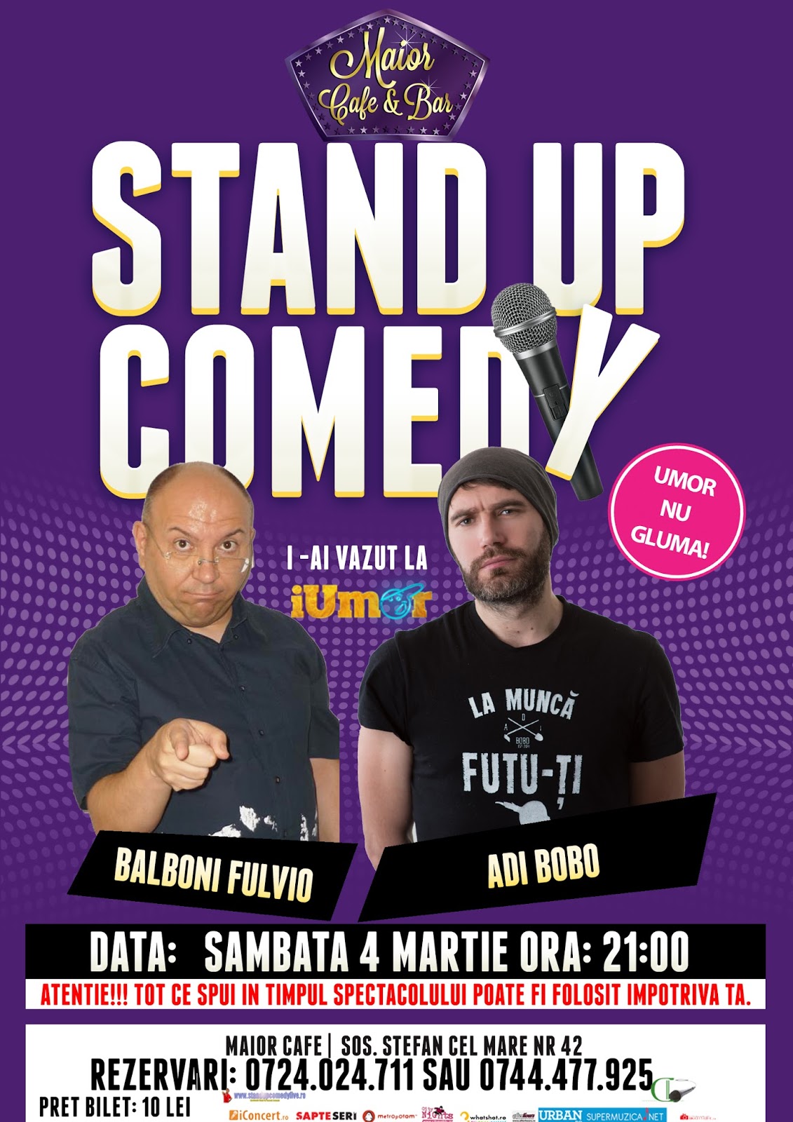 Stand-Up Comedy Sambata 4 Martie Maior Cafe Bucuresti Stand-Up Comedy Sambata 4 Martie Maior Cafe Bucuresti