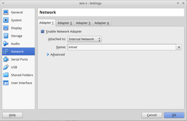 Open network setting. Open network setting