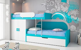 DORMITORIO TURQUESA - DORMITORIO JUVENIL COLOR TURQUESA - DECORACIÓN