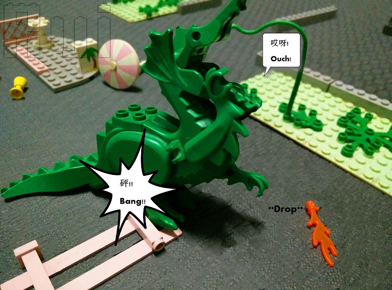 Lego Dinosaur - Falling down