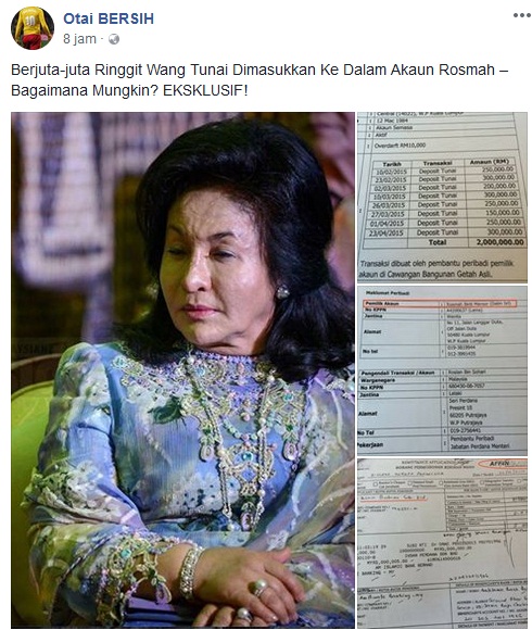 Akhbar Taiwan lapor Rosmah belanja 200 juta guna kad kredit