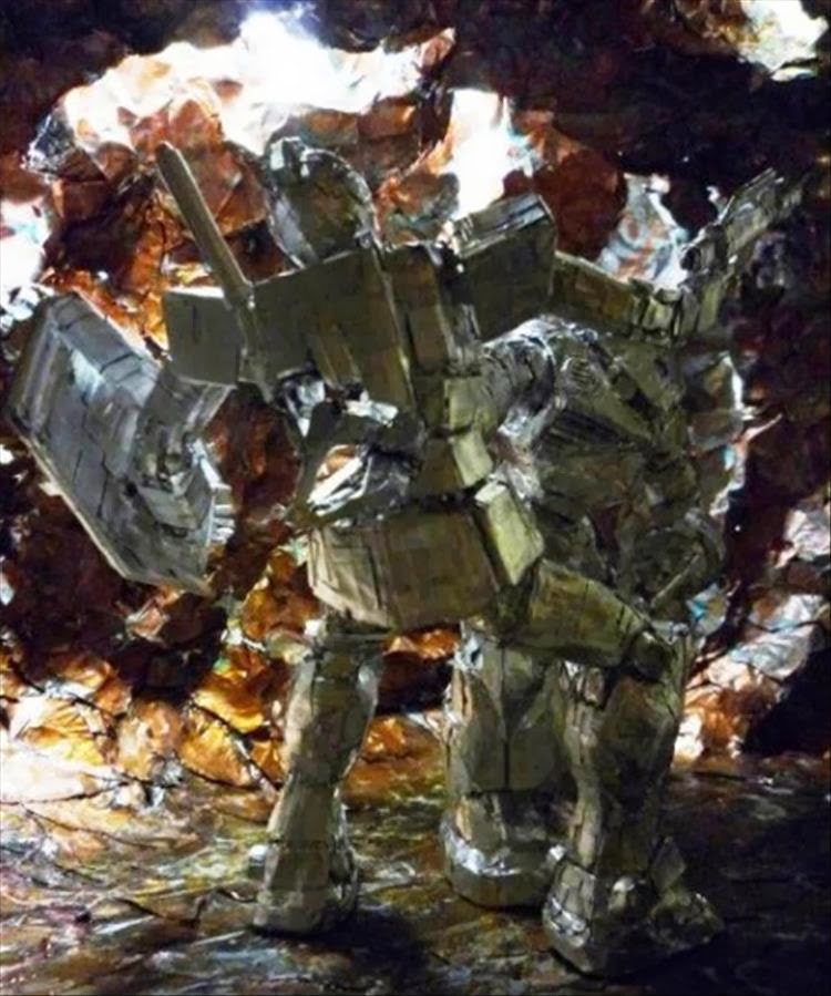 1/100 Aluminum tape Gundam Art Z'Gok VS GM (Jaburo) Tape Art Full