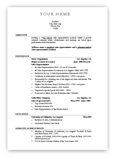 Proper format for job resume