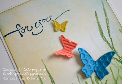 Sentiment using A Word For You by Stampin' Up and Beautiful Wings embosslits