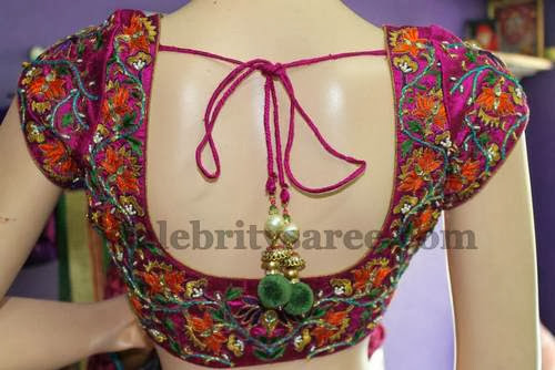Velvet and Embroidery Blouses - Saree Blouse Patterns