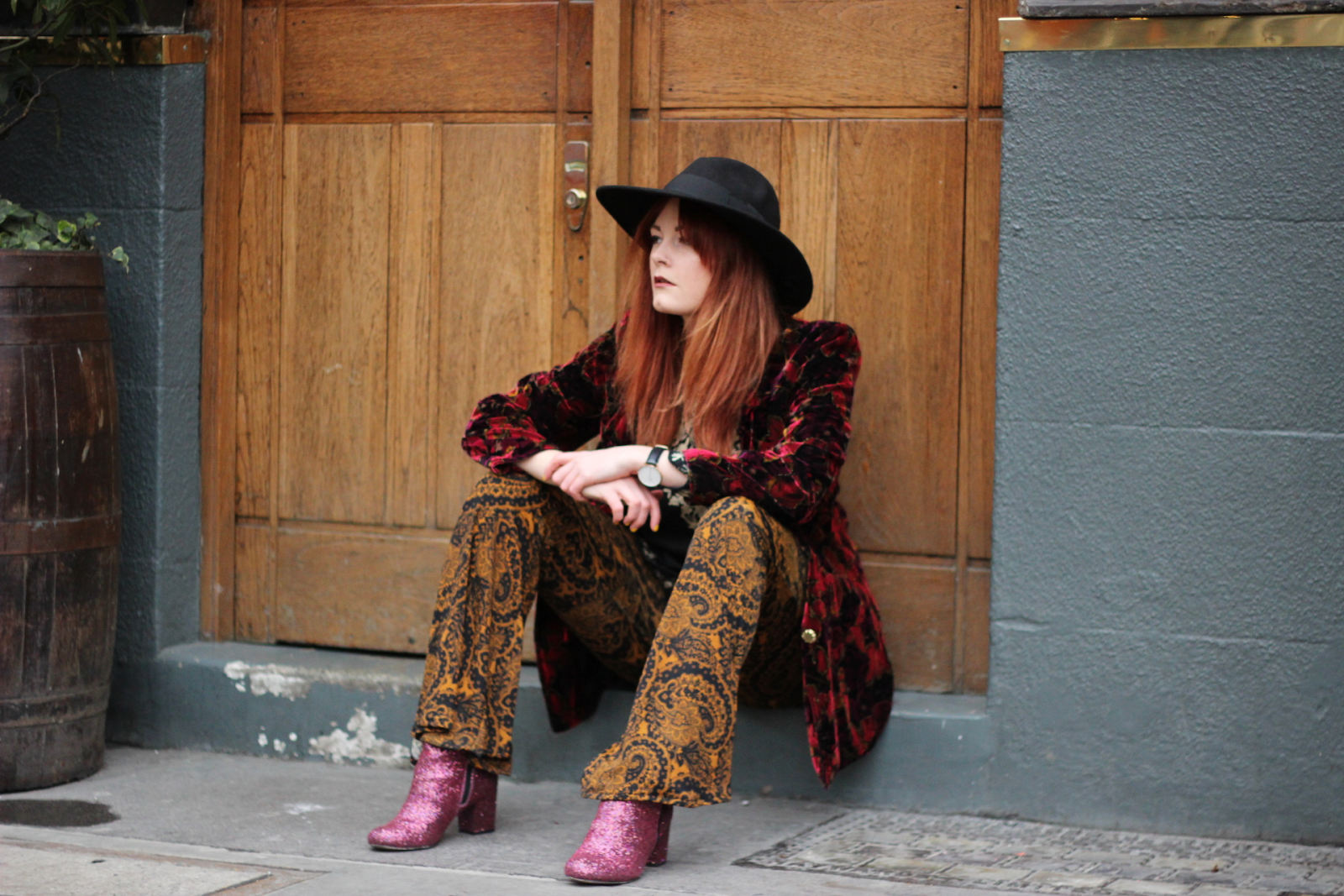 Velvet Paisley Jacket and Paisley Flares Outfit