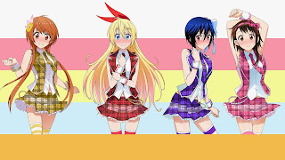 Tapeta Full HD z czterema bohaterkami Nisekoi, między innymi Kosaki Onodera oraz Chitoge Kirisaki
