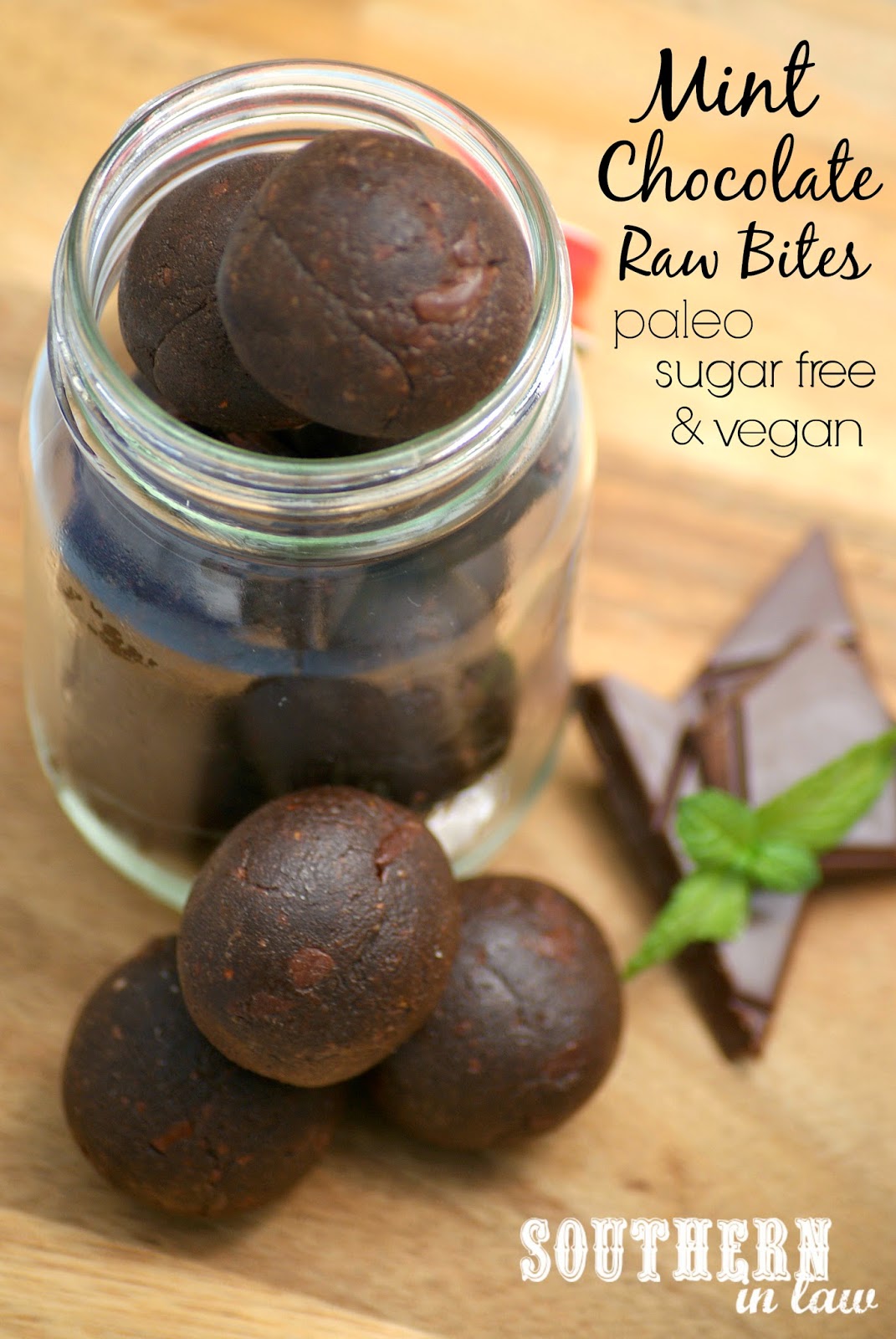 Raw Mint Chocolate Bites Recipe - Gluten Free, Healthy, Low Fat, Paleo, Clean Eating Friendly, Grain Free, Peanut Free, Egg Free, Vegan