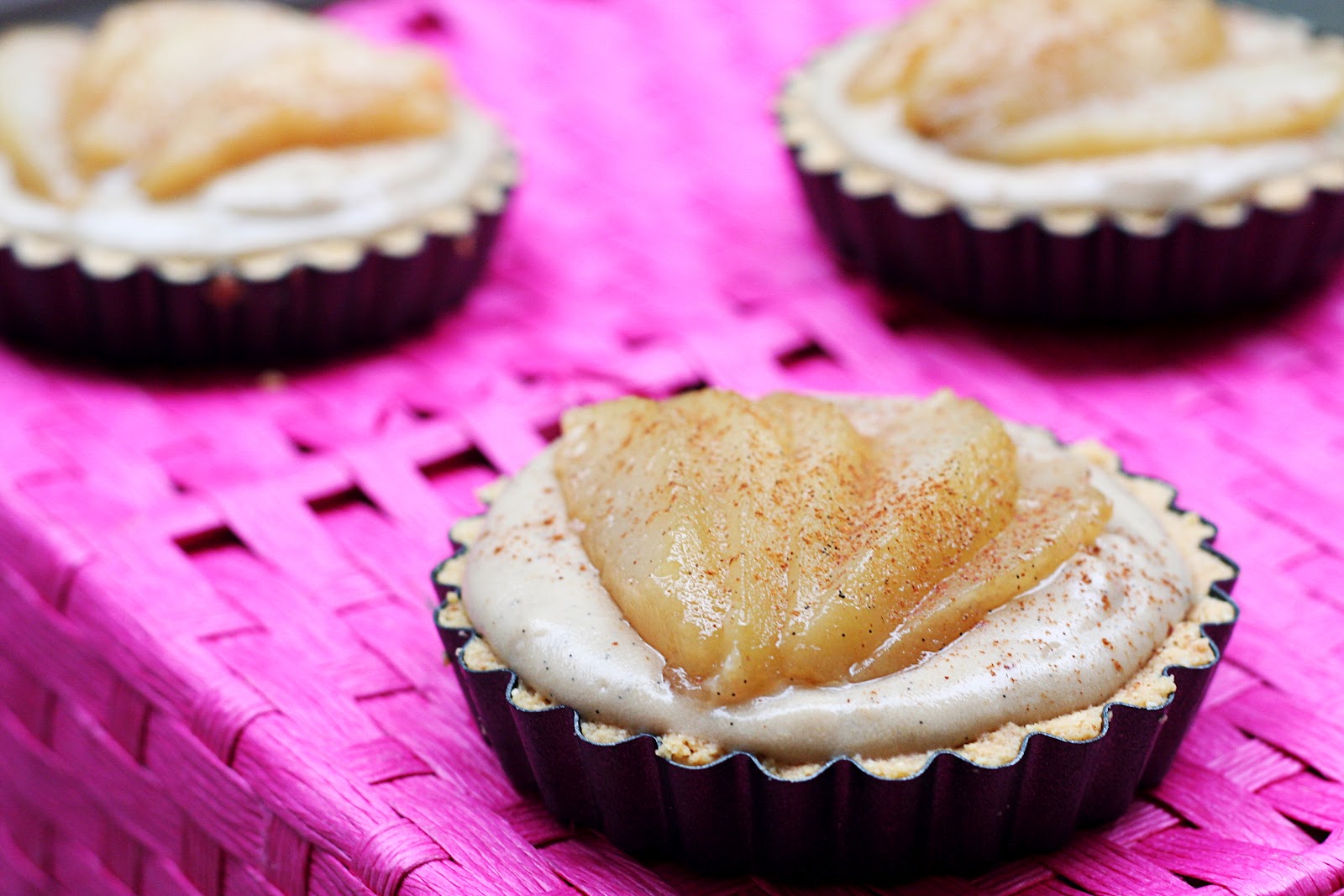 Coconutty Sisters Almond Milk Chai Custard Tarts with Pears (gluten