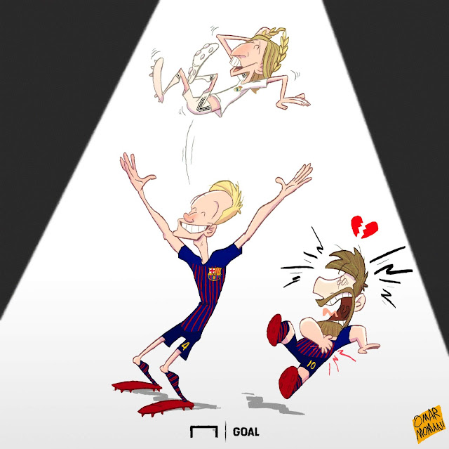 Modric, Ivan Rakitic, Messi cartoon