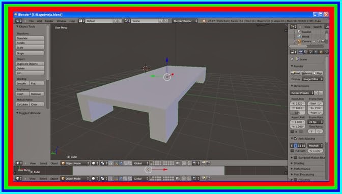 6. Setelah itu kita beri wana padaobject dan background