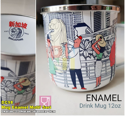 Mug Enamel Motif Seri