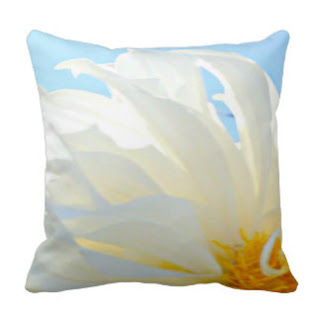 White chrysanthemum throw pillow