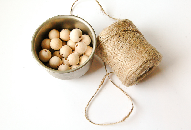 DIY Wood bead garland with tassels [10 min + $5 craft idea]