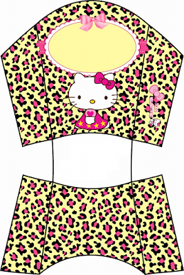 Hello Kitty con Fondo de Leopardo. Mini Kit para Imprimir Gratis. Hello Kitty con Fondo de Leopardo. Mini Kit para Imprimir Gratis.