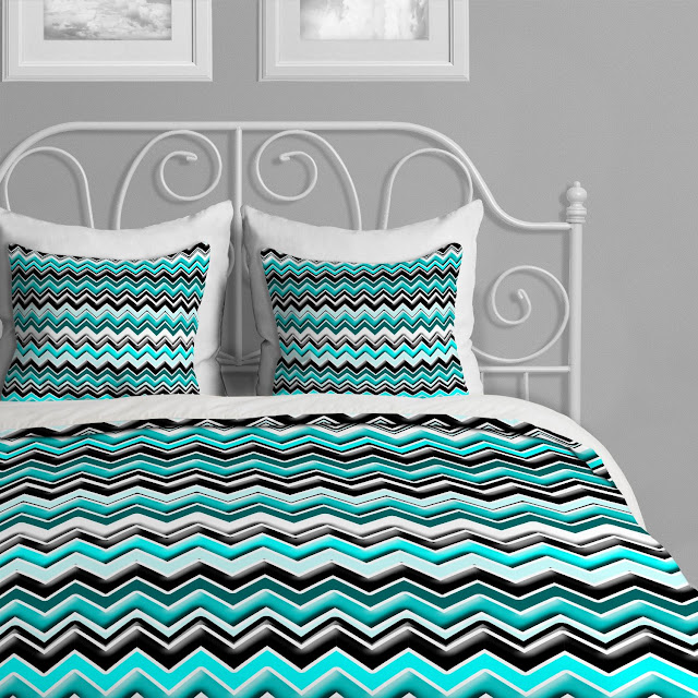 Black, White and Turquoise Bedding Sets